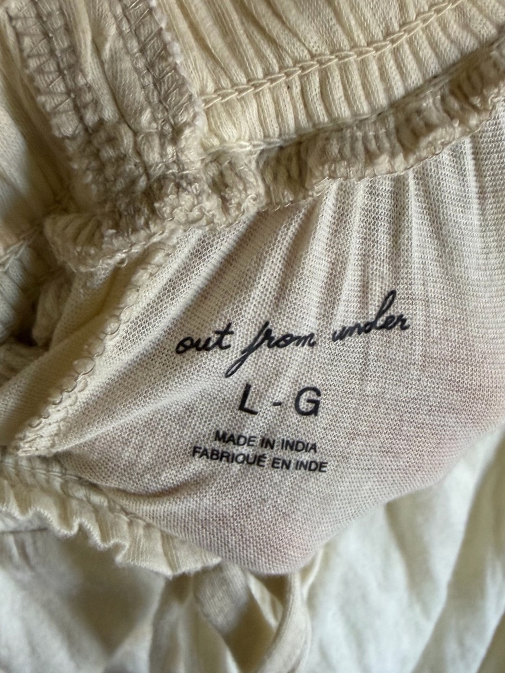 “Out From Under” Urban Outfitters casual lightweight pants Size Large Cream - Picture 4 of 7
